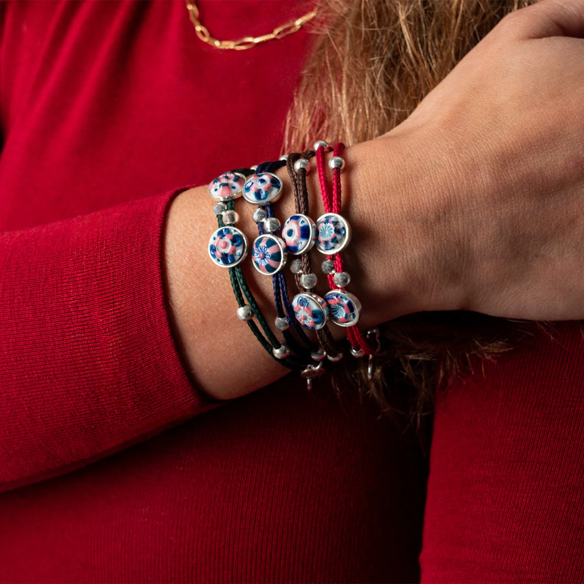 Blue Leather Bracelet - Image 2