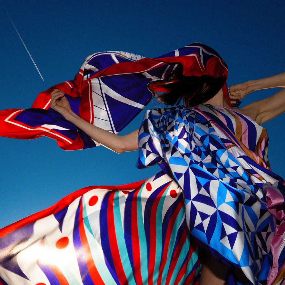 Monférico Light Blue Silk Scarf - Image 2