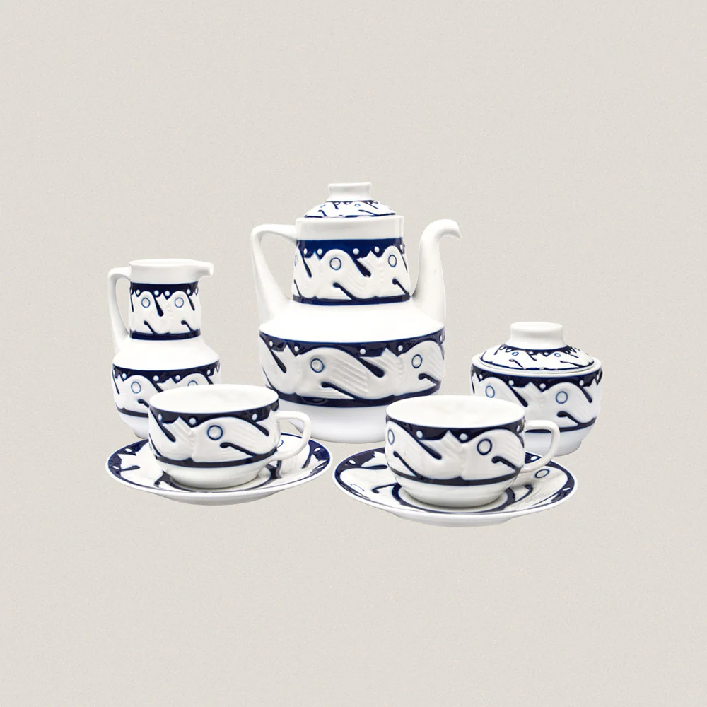 Tea Set 12 services Peixes Azul