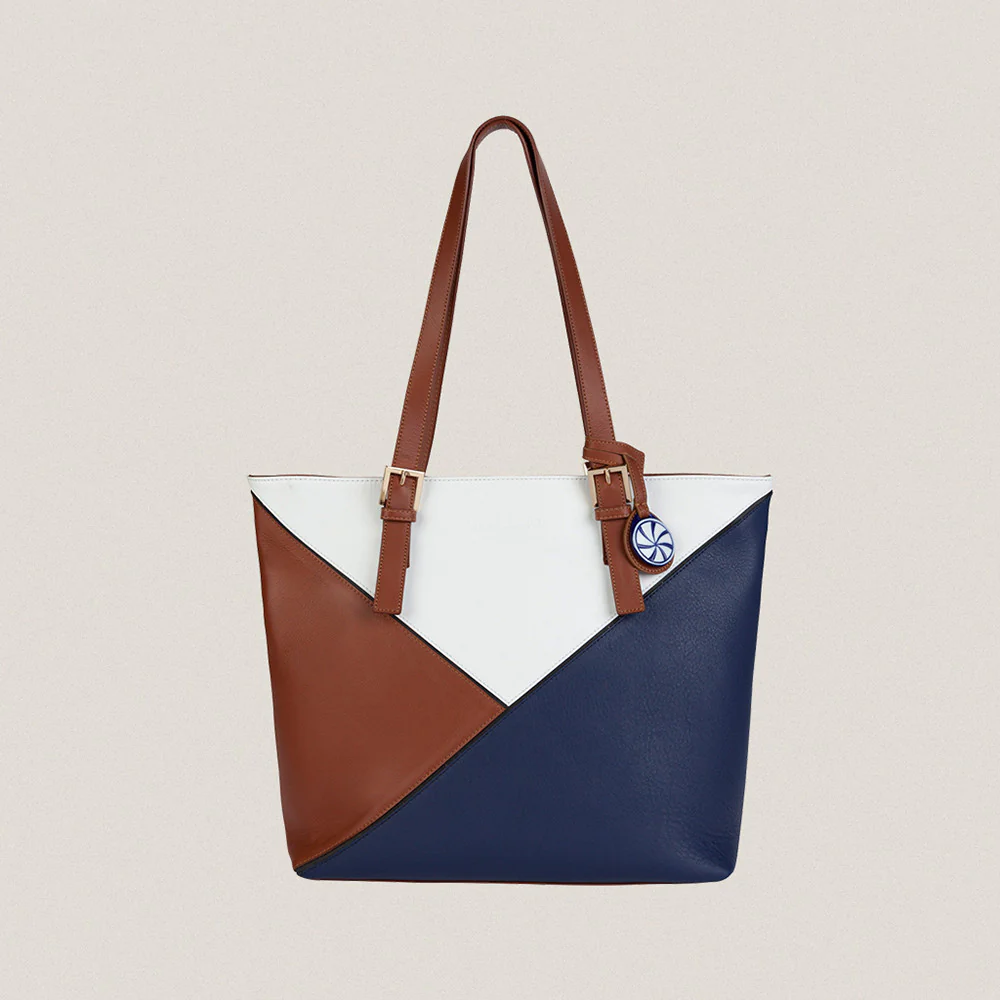 White Geo Tote Bag